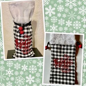 Buffalo Plaid Wine Bottle Gift Bag